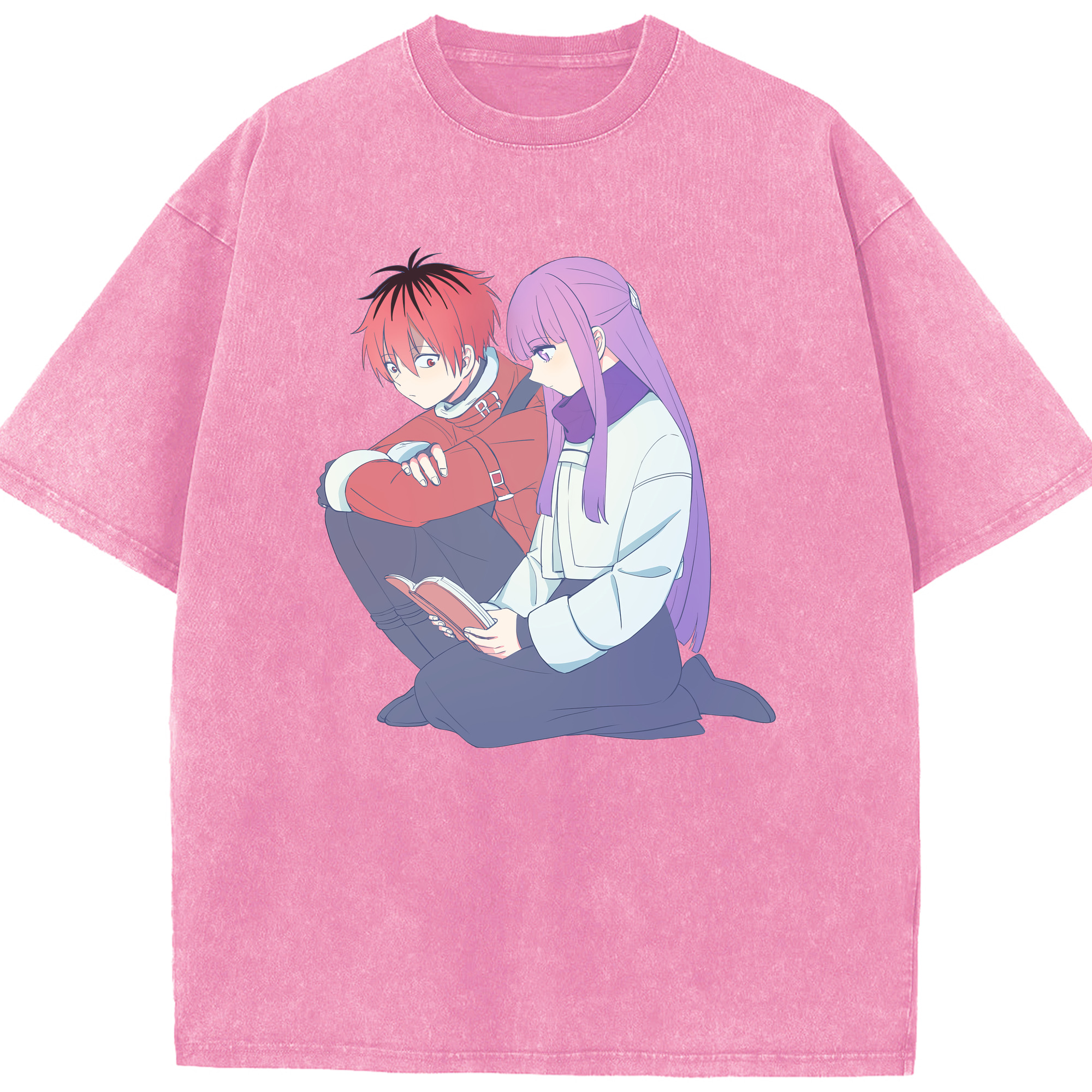 （画像用） 葬送のフリーレン Frieren 綿100% ヴィンテージ風 半袖Tシャツ（フロントプリント）